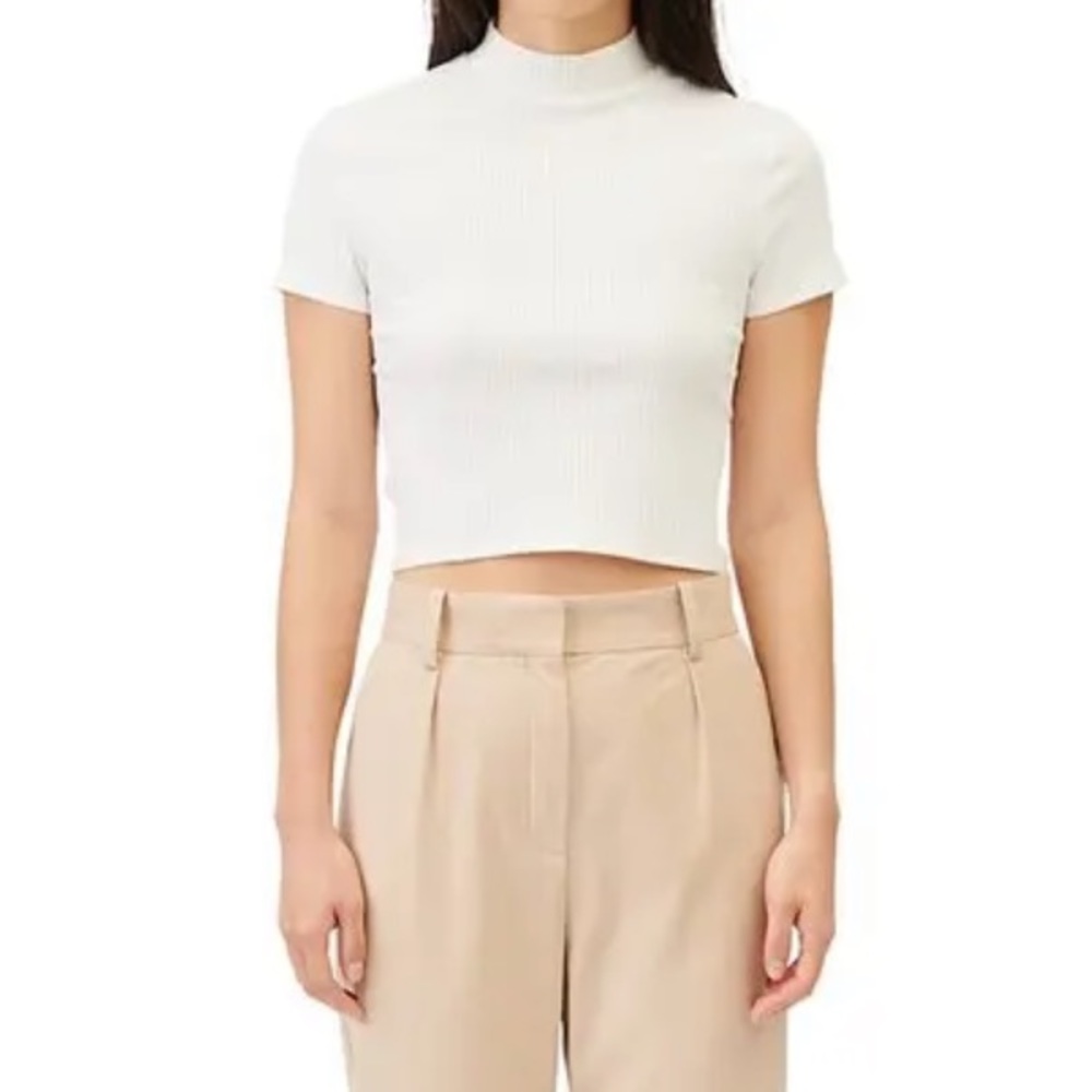Maje Taxe Open Back Crop Shirt